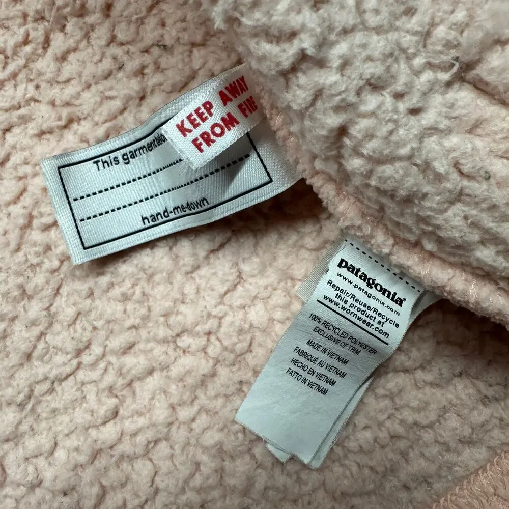 Patagonia Girls Toddler 3T Furry Friends Fleece Hoodie Jacket Bear Cub Ears